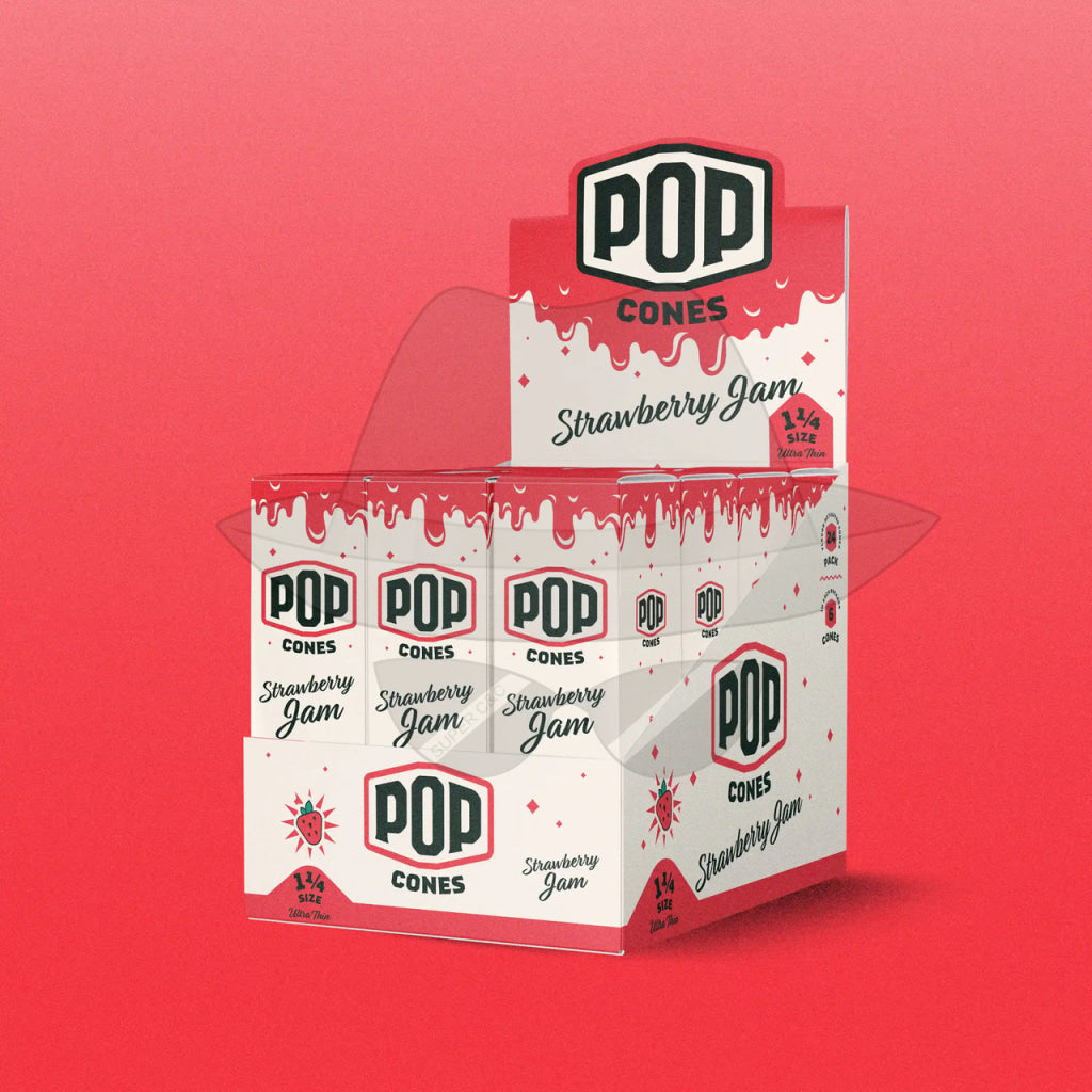 Pop Ultra Thin Cone 11/4-24pack Strawberry Jam Rolling Papers