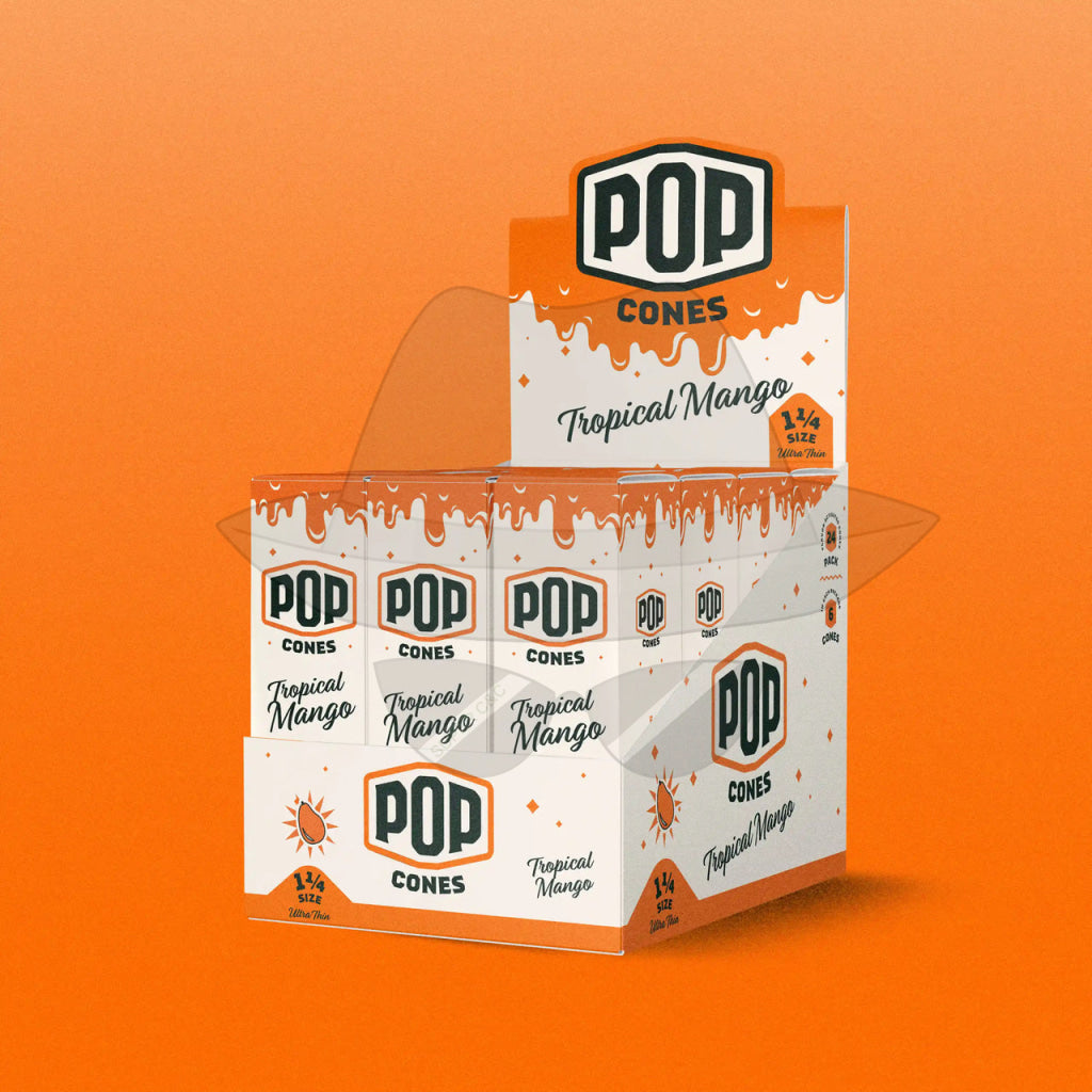 Pop Ultra Thin Cone 11/4-24pack Tropical Mango Rolling Papers