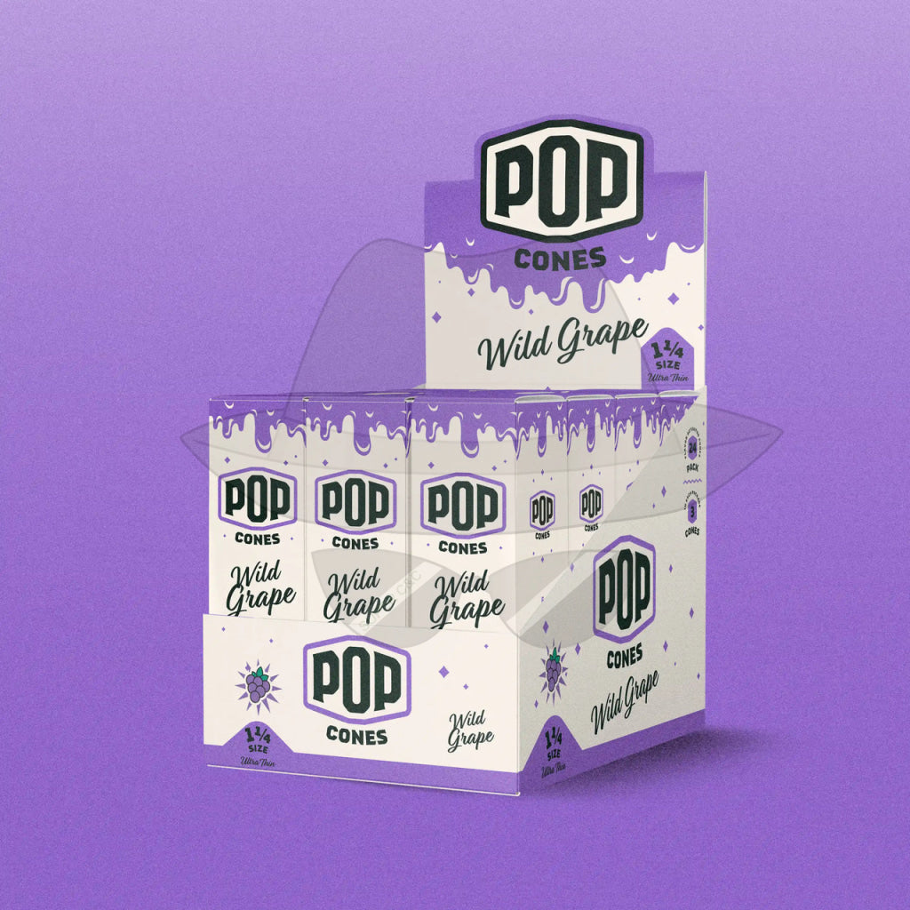 Pop Ultra Thin Cone 11/4-24pack Wild Grape Rolling Papers