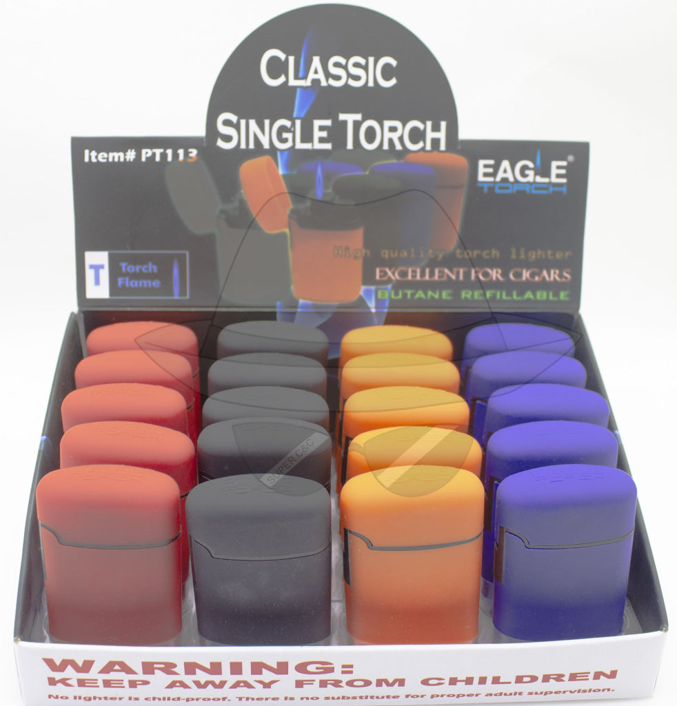 Pt113 Eagle Single Flame Torch Lighter 20Pcs