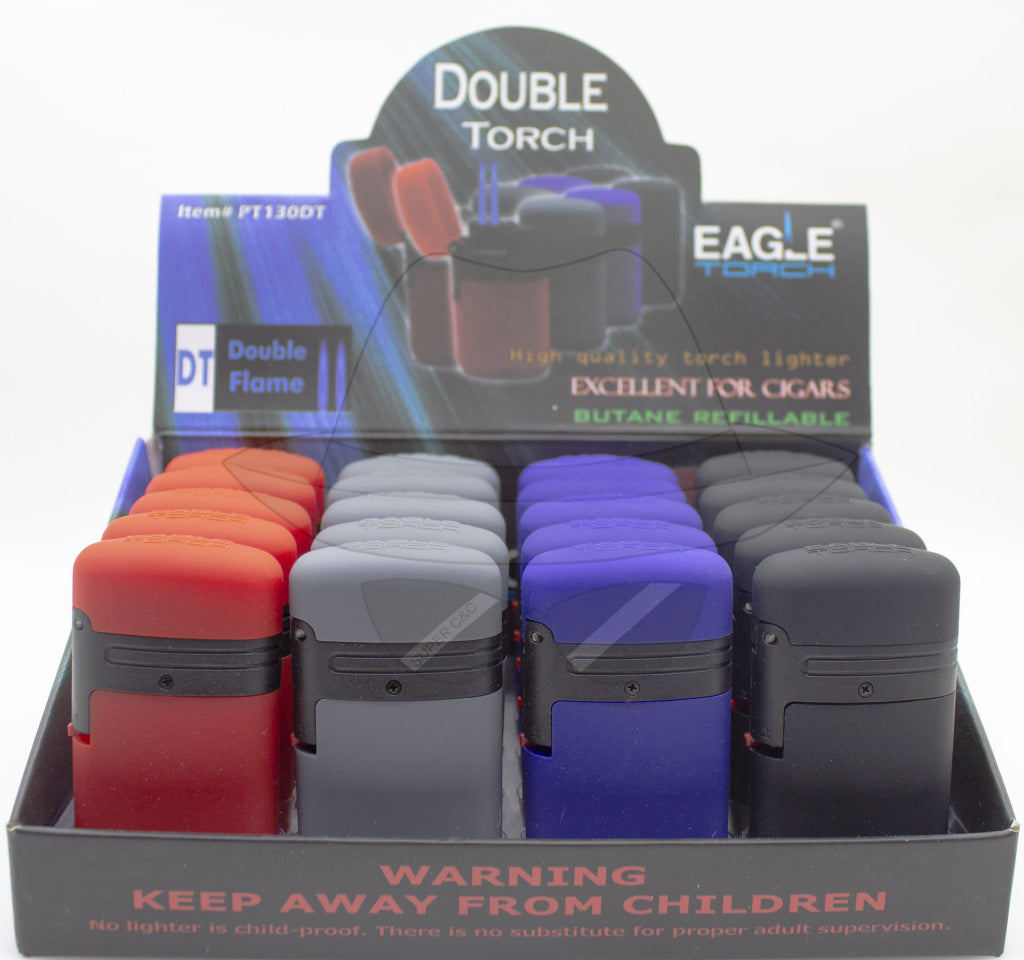 Pt130Dt Eagle Double Flame Torch Lighter 20Pcs