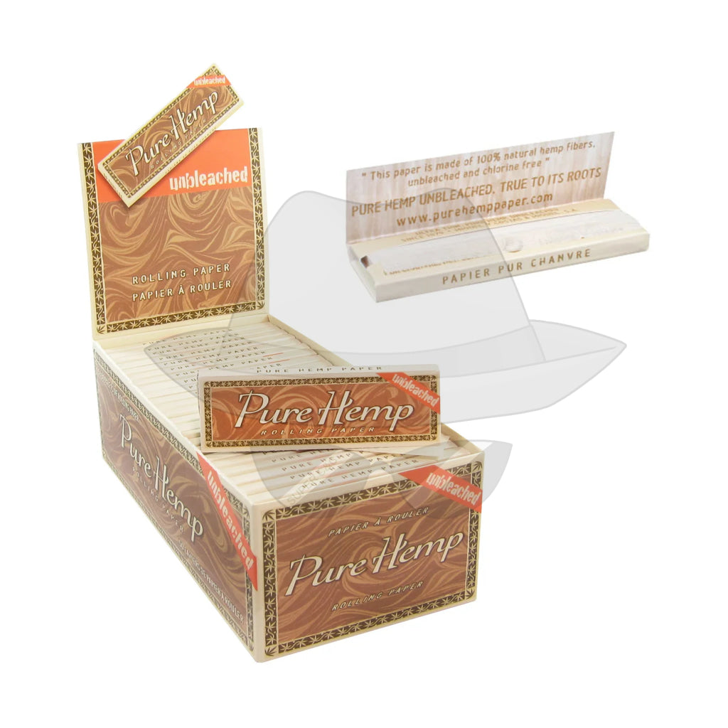 Pure Hem Single-Wide Unbleached Rolling Papers 24 Pcs Per Box Rolling Papers