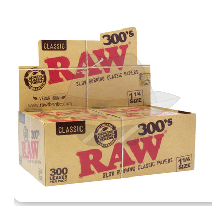 Raw 300’S 1 1/4 Classic Paper Rolling Papers