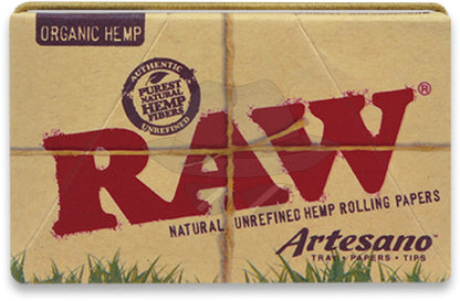 Raw Artesano Organic 1 1/4 Fold-Out-Tray With Tips Rolling Papers
