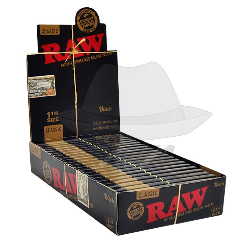 Raw Black 1 1/4 Classic Rolling Papers