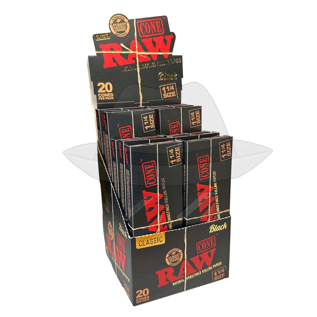 Raw Black Cone 20Pack/20 Cone Per Pack Rolling Papers