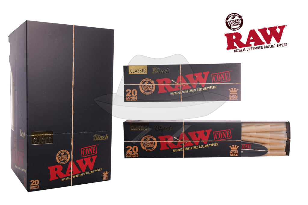 Raw Black Cone King Size 20Pk/12Ct Rolling Papers