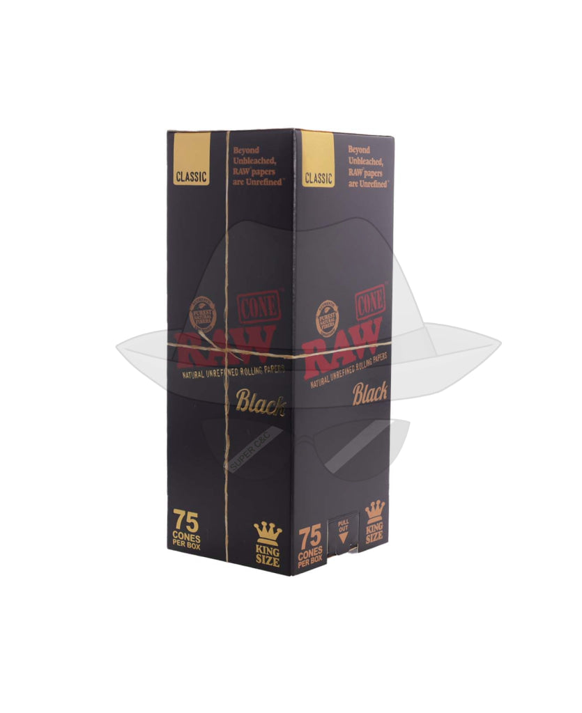 Raw Cone 75Ct Per Box Black King Rolling Papers