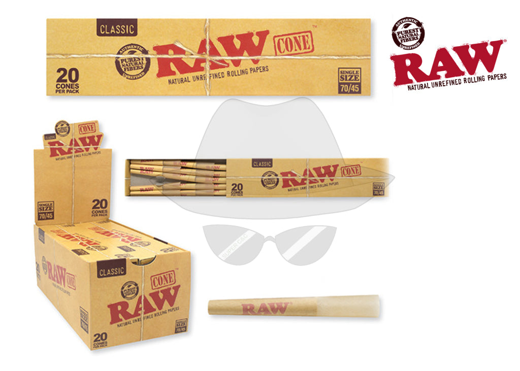 Raw Cone Single Size 70/45 (20Pk/12Ct) Rolling Papers