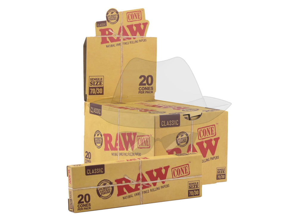 Raw Cones 70/30 20 Cones -12Ct Rolling Papers