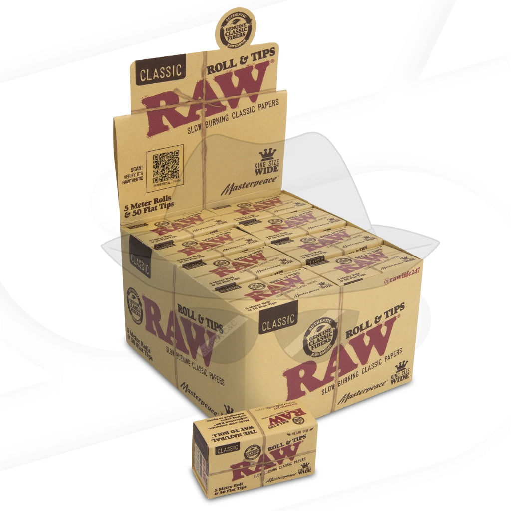 RAW Masterpiece King Size Wide With Tips Rolling Papers