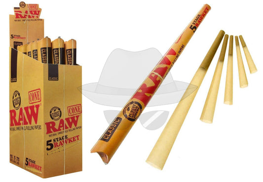 Raw® 5 Stage Rawket Pre-Rolled Cones Rolling Papers