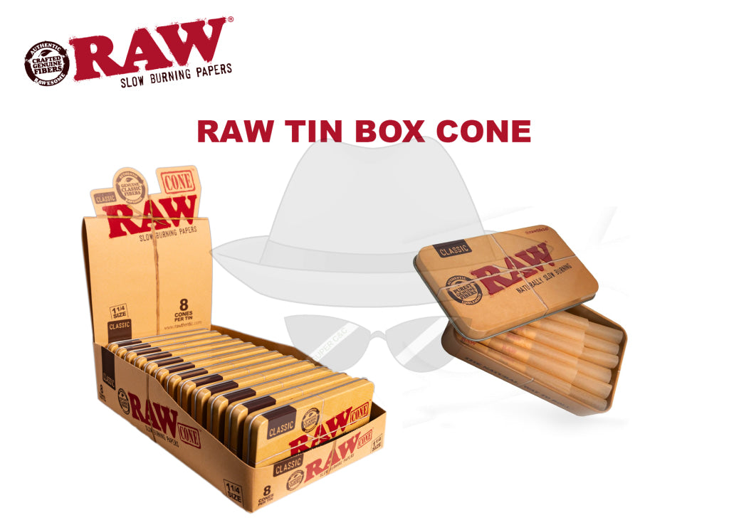 Raw® Tin Box Cone Rolling Papers