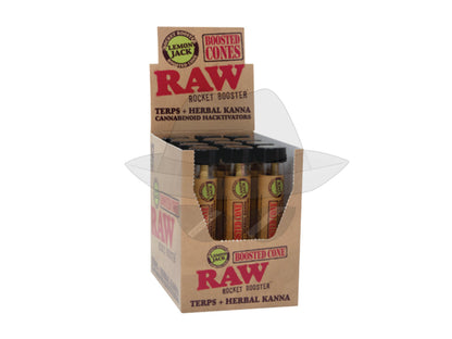 Raw Rocket Boost Terp Infused Cone-12Ct Lemon Jack Rolling Papers