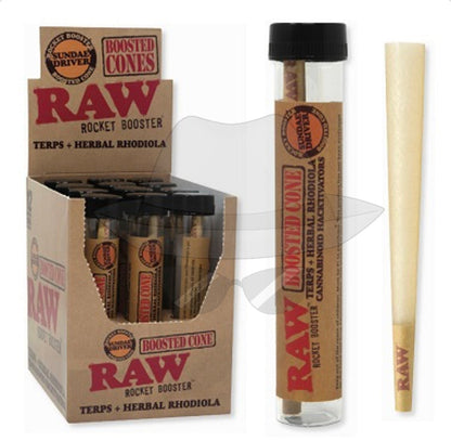 Raw Rocket Boost Terp Infused Cone-12Ct Sundae Driver Rolling Papers