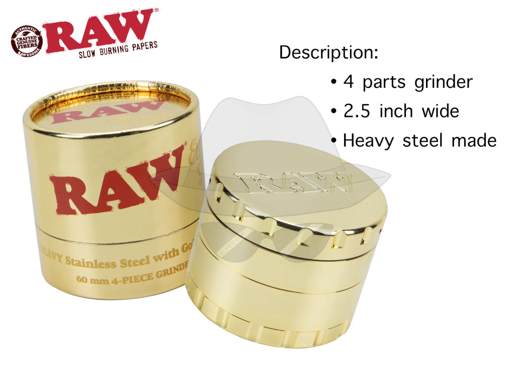 RAW STAINELSS STEEL 60MM 4 PARTS GRINDER Grinder