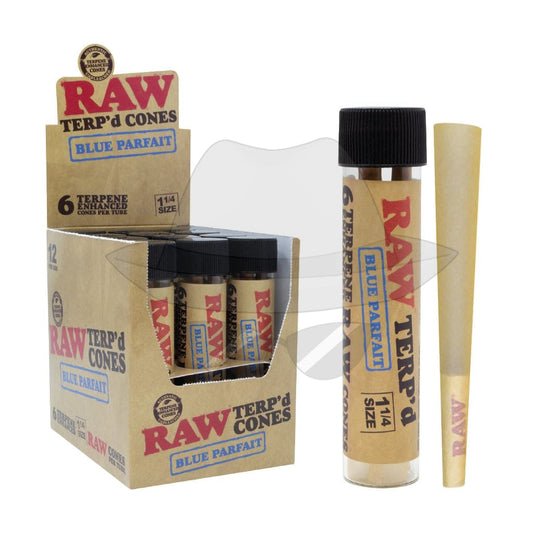 Raw Terp’d Cones(Display Of 12) Blue Parfait Rolling Papers