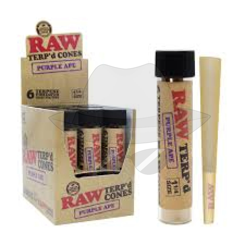 Raw Terp’d Cones(Display Of 12) Purple Ape Rolling Papers
