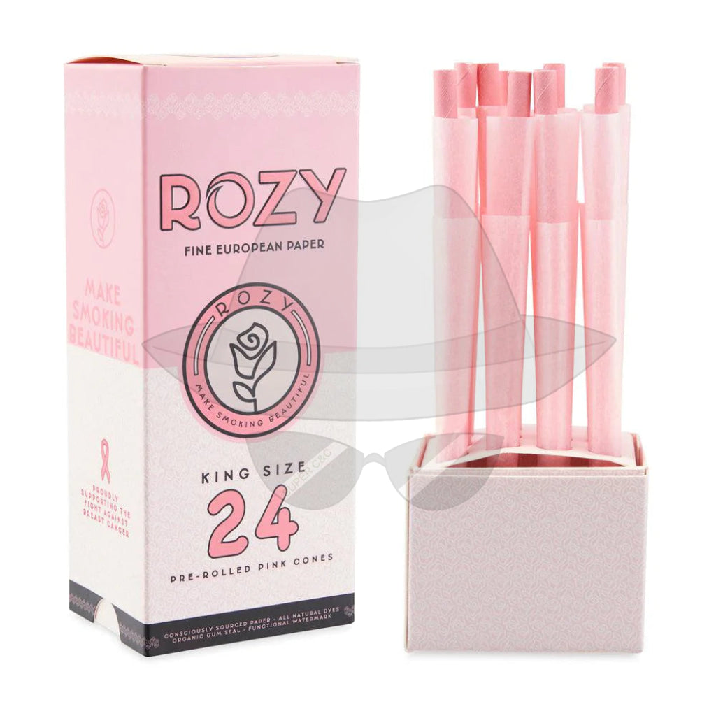 Rozy Pink King Size Pre-Rolled Cones 24Ct Pack Rolling Papers
