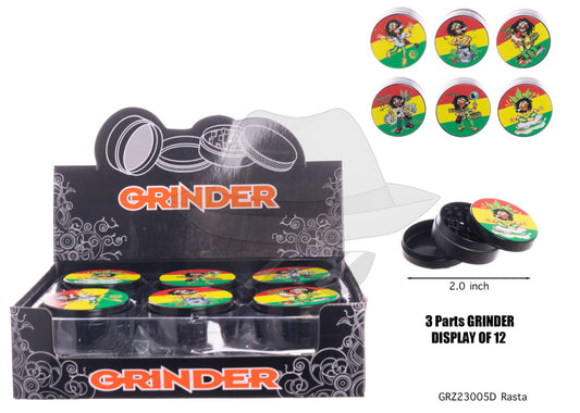Rz23005 - Rasta 3Part Grinder - 12Ct Grinder
