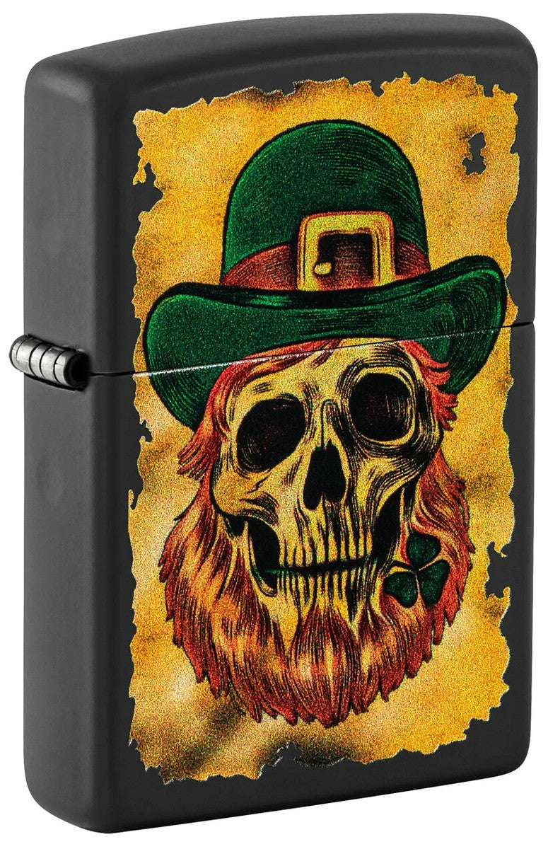 #220 ZIPPO OIL LIGHTER: Leprechaun Skull