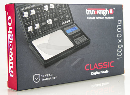 Truweigh Classic Digital Scale - Black 100Gx0.01G Scale