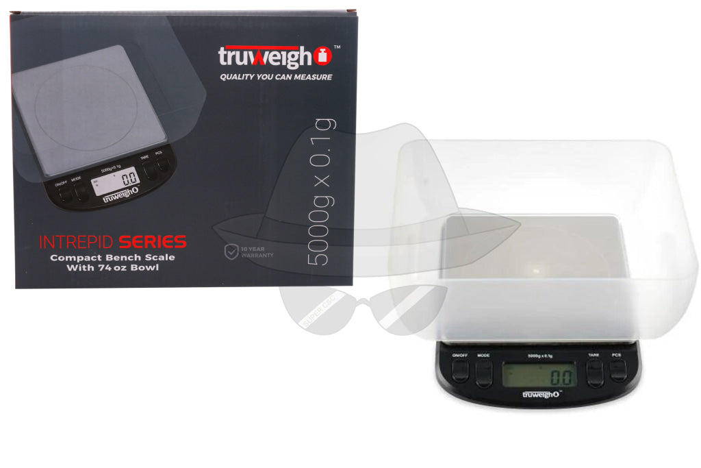 Truweigh Intrepid Series Black Compact Bench Scale With Bowl 5000Gx0.1G Scale