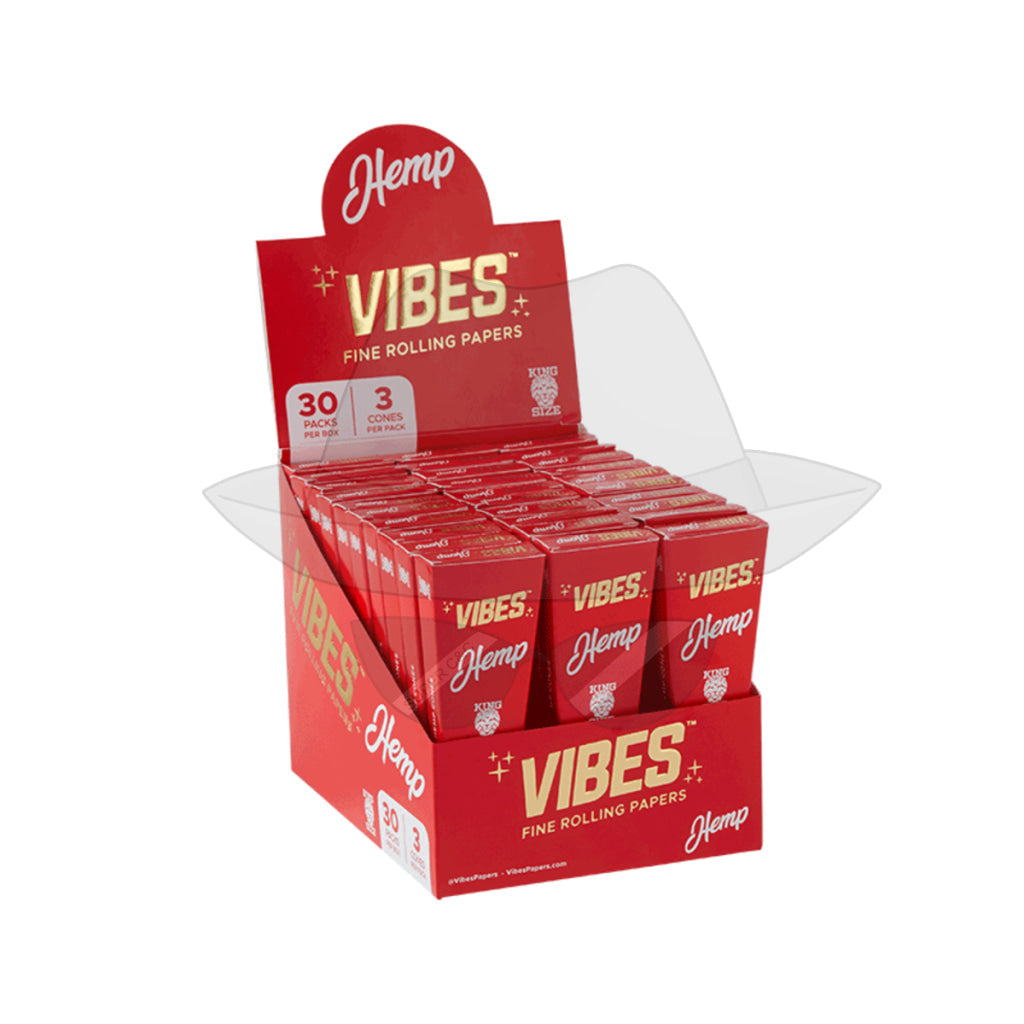 Vibes Cones Box - King Size Hemp Rolling Papers
