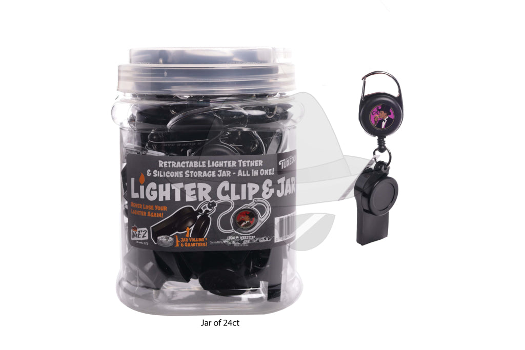 Weez Tuxedo Lighter Leash Clip&Jar 24Ct
