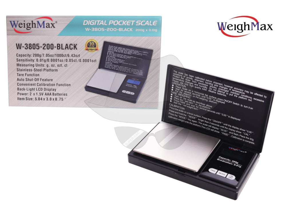Weighmax W-3805-200 Digital Pocket Scale 200G-0.01G