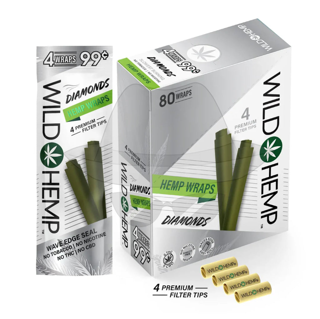 Wild Hem Pre-priced Wrap-20pouches Diamonds Rolling Papers