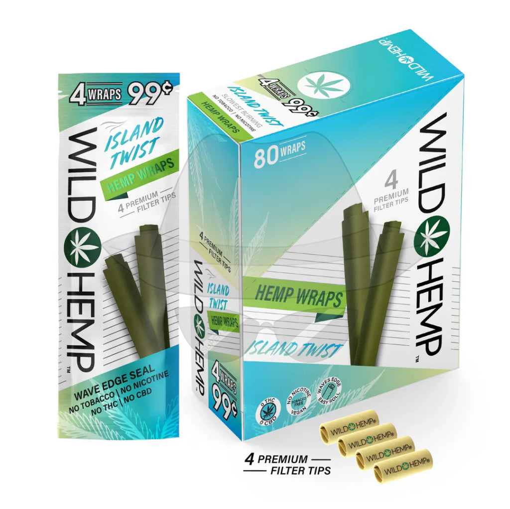 Wild Hem Pre-priced Wrap-20pouches Island Twist Rolling Papers