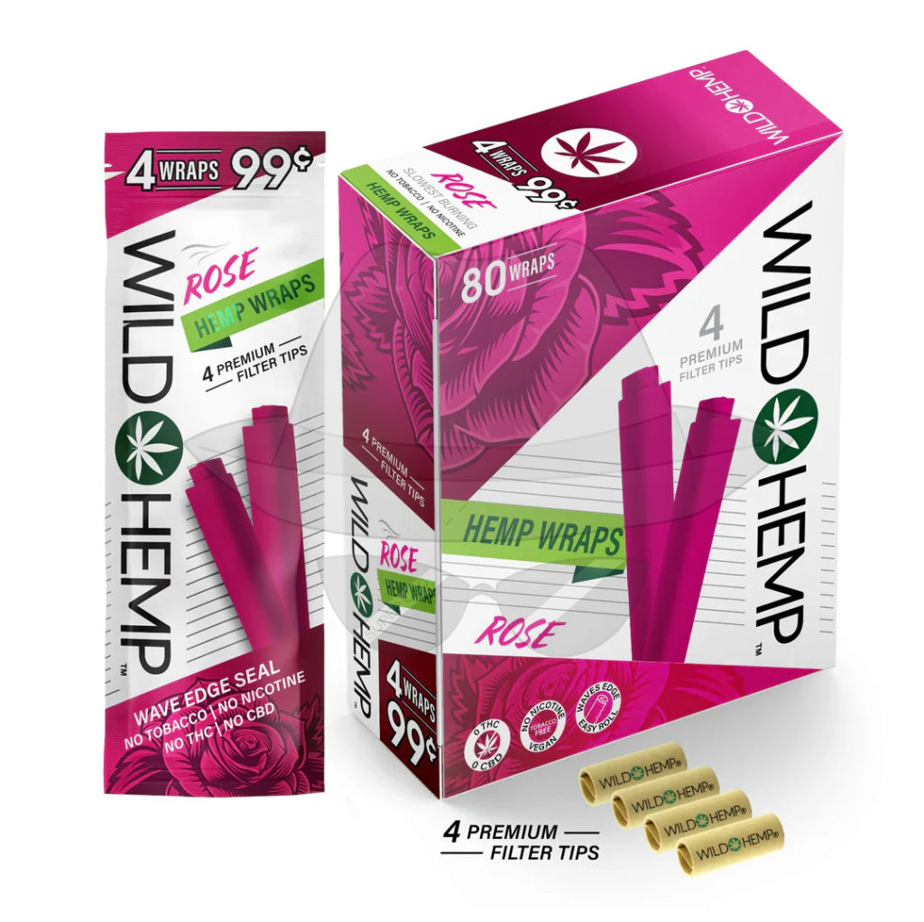 Wild Hem Pre-priced Wrap-20pouches Rose Rolling Papers