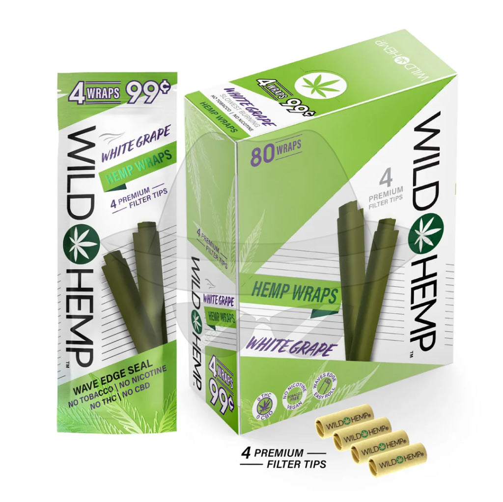 Wild Hem Pre-priced Wrap-20pouches White Grape Rolling Papers