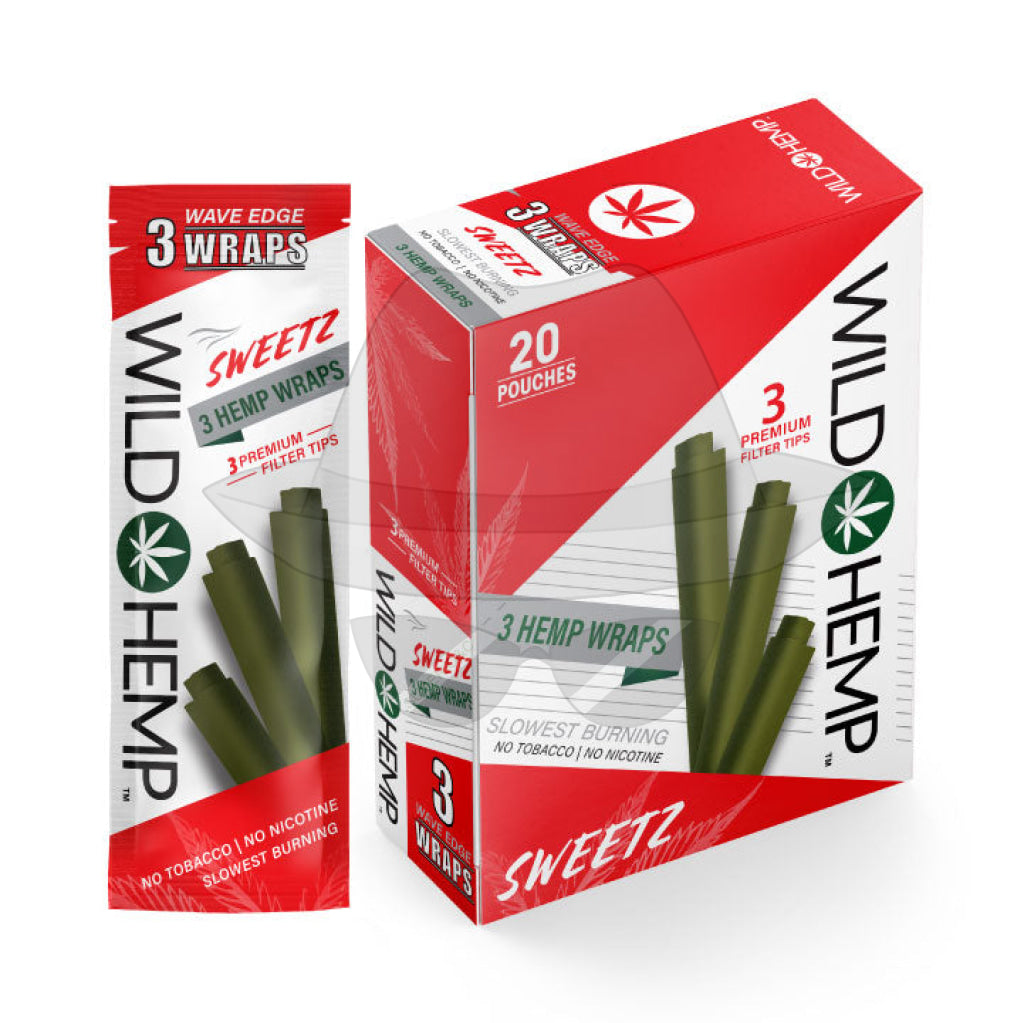 Wild 3 Hemp Wrap-20Pouches Sweetz Rolling Papers