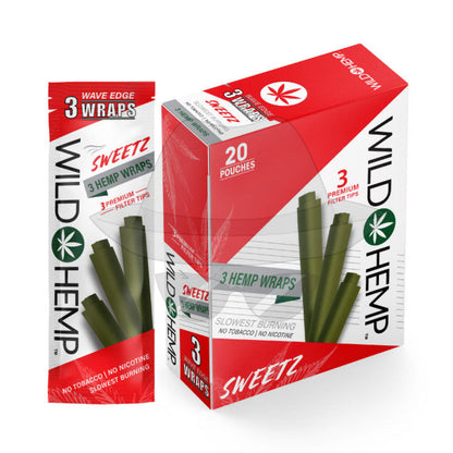 Wild 3 Hemp Wrap-20Pouches Sweetz Rolling Papers