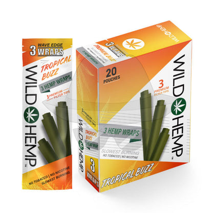 Wild 3 Hemp Wrap-20Pouches Tropica Buzz Rolling Papers